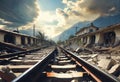 Railway destroyed by powerful earthquake