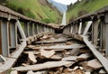 Railway destroyed by powerful earthquake
