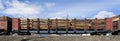 Railway freight wagon, loaded with wood