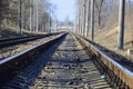 Railway goes into the distance Royalty Free Stock Photo