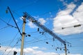 Railway high-voltage electric line Royalty Free Stock Photo