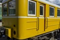 Passenger electric railcar. The Railway Museum in Russia Royalty Free Stock Photo