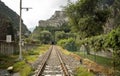 Railway in Hone town and a view of the Bard fortress