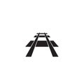 Railway Icon, Rails Symbol, Train Tracks Sign, Railroad Pictogram, Railway Track Silhouette