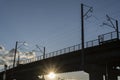 Railway infrastructure, silhouettes of railway infrastructure