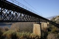 Railway iron bridge at granjao Royalty Free Stock Photo