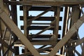 Railway iron bridge at granjao Royalty Free Stock Photo