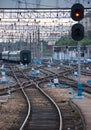 Railway junction. Royalty Free Stock Photo