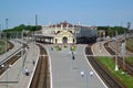 Railway junction of Kazatin, Ukraine. Top view Royalty Free Stock Photo