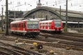 Railway junction station rail station cologne suburban passenger train Royalty Free Stock Photo