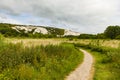 The Railway Land Wildlife Trust and Cliffe Hill in the distance Royalty Free Stock Photo