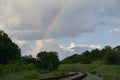 The railway leads to the rainbow, the concept, the symbolism