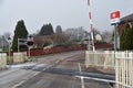 Railway level crossing at Corpach in Scottish Highlands Royalty Free Stock Photo