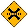 Railway Level Crossing Warning Symbol Sign,Vector Illustration, Isolate On White Background Label. EPS10 Royalty Free Stock Photo