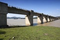 Railway line Cordoba - Almorchon, bridge of Las Navas, municipality of Espiel, reservoir of Puente Nuevo Royalty Free Stock Photo