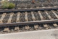railway line, the empty tracks on a stretch of railway, a sense of a journey of hope in travelling, Rome, Italy 02 July 2023