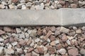 Railway Lines Closeup, Train Tracks with Track Ballast Stones, Metal Rails, Old Railway Track