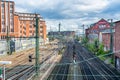 Railway lines near the central station in Hamburg, Germany