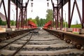 Railway loading and unloading station with platform showcasing operational activity at the enterprise during the day