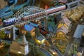 Railway model with locomotive and landscape details Royalty Free Stock Photo