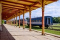 Railway museum. Vintage retro wooden Haapsalu train station Royalty Free Stock Photo