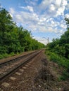 Railway near the city of Tikhoretsk, Krasnodar Territory