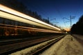 Railway at night Royalty Free Stock Photo