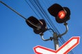 Railway traffic light Royalty Free Stock Photo