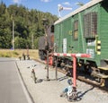 Railway open air museum Lupene, Czech Rep 24th July 2022. Bicykle paht allong former railway