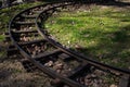 Railway in the park Royalty Free Stock Photo