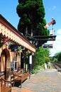 Railway platform, Hampton Loade. Royalty Free Stock Photo