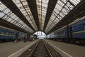 Railway platform of the Lvov railway station Royalty Free Stock Photo