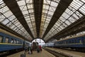 Railway platform of the Lvov railway station Royalty Free Stock Photo