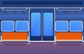 Railway Public Transport Commuter Metro Train Door Flat Illustration