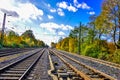 Railway or railroad tracks for train transportation