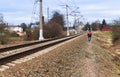 Railway, railroad, transportation, station, track, mound Royalty Free Stock Photo