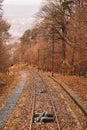 Railway road from the Heidelberg town with Classical cable car Royalty Free Stock Photo