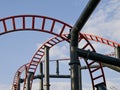 Railway of roller coaster Tarantula in Parque de atracciones de Madrid