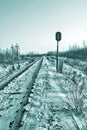 Railway semaphore. hdr Royalty Free Stock Photo