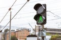 Railway semaphore shines green