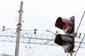 Railway semaphore shines red