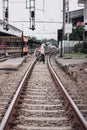 Railway at Senen Station, Jakarta.