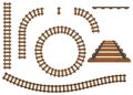 Railway, a set of railroad tracks. Rails and sleepers.