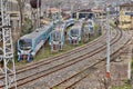 Railway shunting yard in Istanbul, Turkey Royalty Free Stock Photo