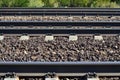 Railway is on the side. Parallel lines. Many ways. Moscow region. Russia