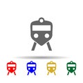 Railway, sign, train multi color style icon. Simple glyph, flat vector of transport icons for ui and ux, website or mobile Royalty Free Stock Photo