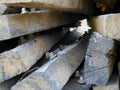 Railway sleepers - old - closeup