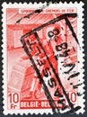 Railway Stamp: Box-shipper Royalty Free Stock Photo