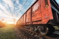 Railway station against beautiful sunny sky. Industrial landscape Royalty Free Stock Photo