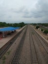 A railway track on bassi jaipur railway station